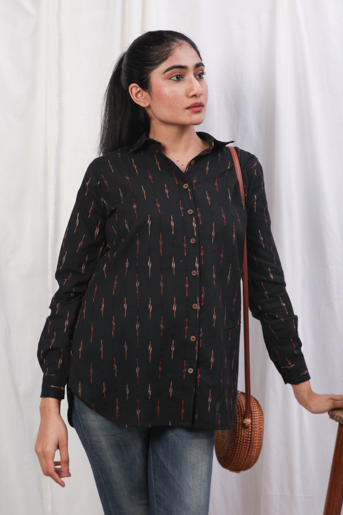Shop Now Plus Size Wine Shirt Collar Kurti With Pathani Salwar - ADIRICHA
